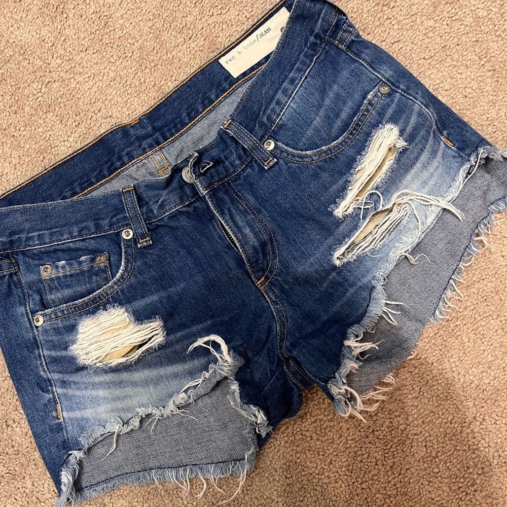 Rag and bone cut off and low rise jeans shorts size 26